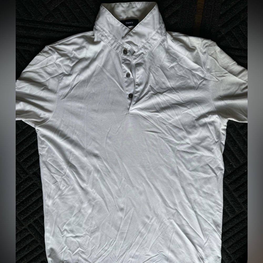 THEORY MENS WHITE POLO - SIZE LARGE